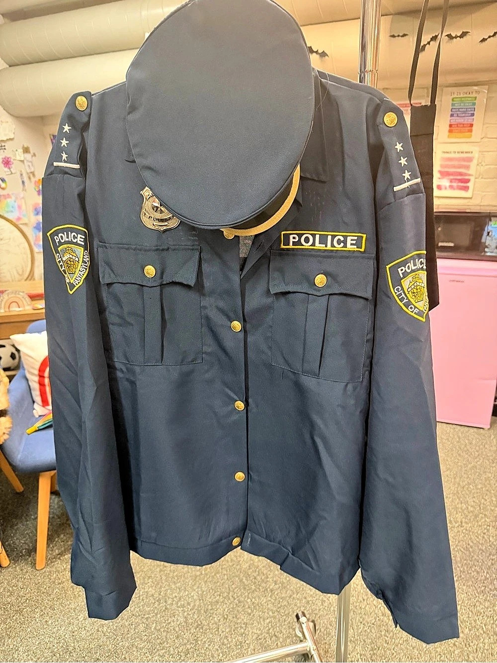 Dress Up America Police Costume - Adults Jacket & Hat Blue XXL